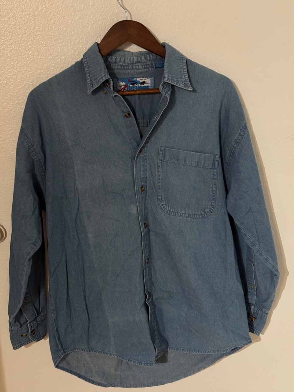 Vintage Illusions Light Wash Denim Button-Up Shirt